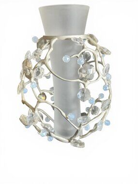 Swarovski Blossom Vase 898257 Crystal Silver Tone Floral Holder